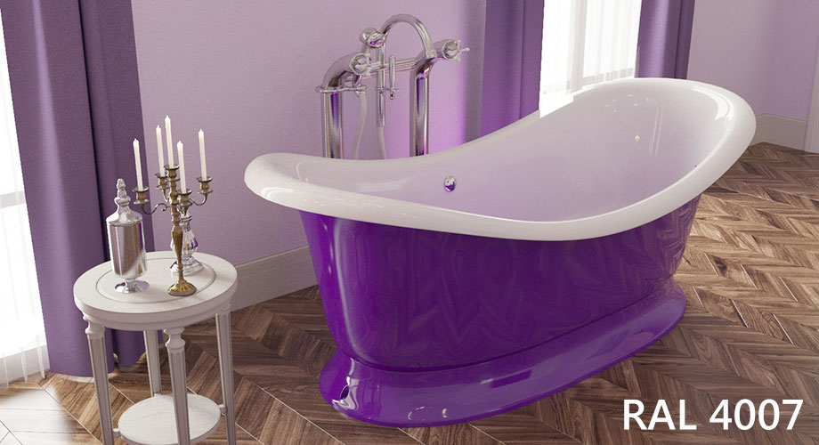 AquaStone Лиона ванна отдельно стоящая в цвете 4007 или "Пурпурно-фиолетовый" из палитры RAL