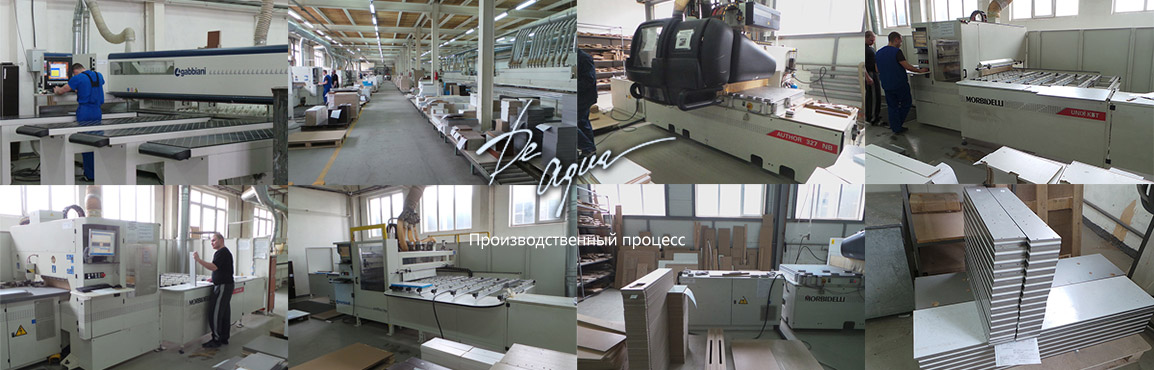 Производственный процесс мебели для ванной DeAqua Россия