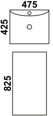 Техническая схема. Размеры раковины Melana MLN-В143 (7003)