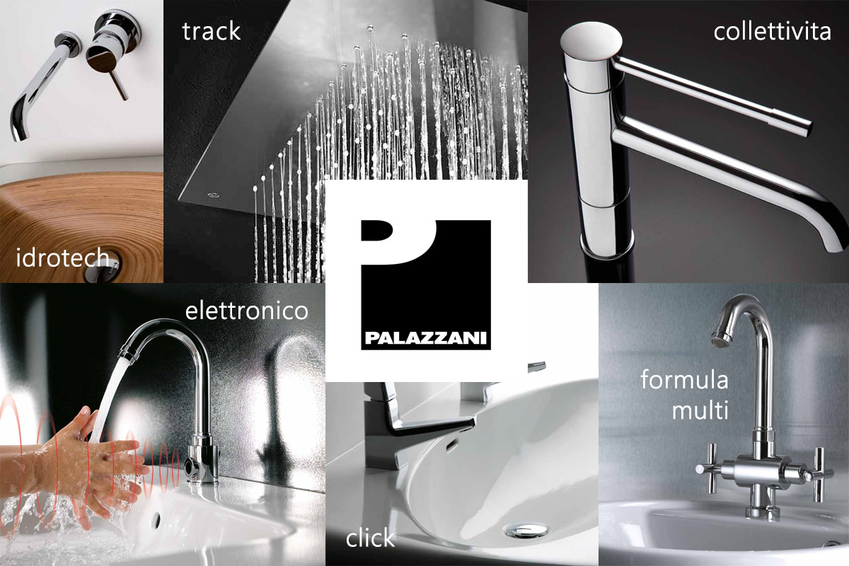 Сантехника Palazzani - смесители, душевые системы и душевые стойки. Производство смесителей в Италии. Огромное количество коллекций сантехники.