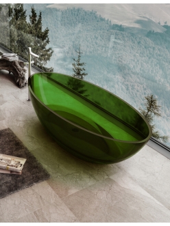 Abber Kristall AT9702Emerald Ванна прозрачная отдельностоящая, 180х85 см, зеленый