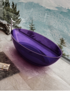 Abber Kristall AT9702Amethyst Ванна прозрачная отдельностоящая 180х85 см, фиолетовый