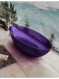 Abber Kristall AT9702Amethyst Ванна прозрачная отдельностоящая, 180х85 см, фиолетовый