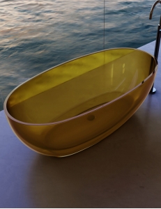 Abber Kristall AT9703Amber Ванна прозрачная отдельностоящая 170х75 см, желтый
