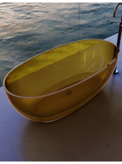 Abber Kristall AT9703Amber Ванна прозрачная отдельностоящая, 170х75 см, желтый