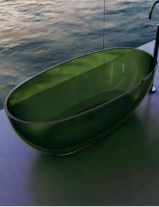 Abber Kristall AT9703Emerald Ванна прозрачная отдельностоящая 170х75 см, зеленый