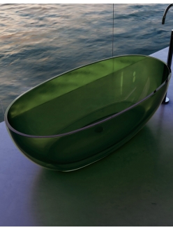 Abber Kristall AT9703Emerald Ванна прозрачная отдельностоящая, 170х75 см, зеленый
