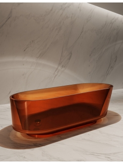 Abber Kristall AT9706Opal Ванна прозрачная отдельностоящая, 170х80 см, коричневый