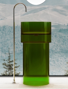 Abber Kristall AT2701Emerald-H Раковина напольная 45 см, монтаж у стены, зеленый
