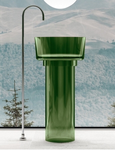 Abber Kristall AT2702Emerald-H Раковина напольная 45 см, монтаж у стены, зеленый