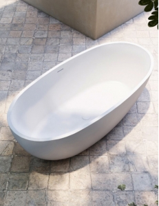 Abber Stein AS9620-1.6 Ванна из искусственного камня отдельностоящая 165х78 см, белый