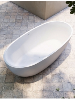 Abber Stein AS9620-1.6 Ванна из искусственного камня отдельностоящая, 165х78 см, белый
