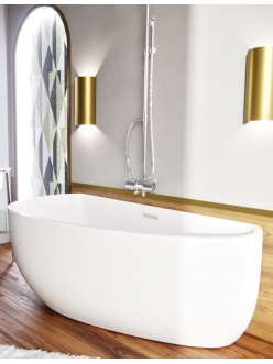 AquaStone София 170 – Асимметричная пристенная ванна из искусственного мрамора