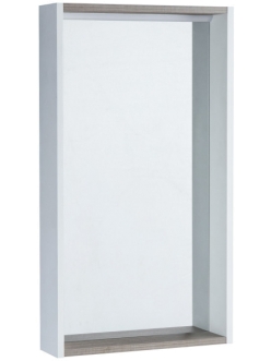 Комплект Aquaton Бэлла 46 – Зеркальный шкаф, Белый Глянцевый / Дуб Джарра