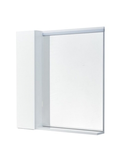 Комплект Aquaton Рене 80 – Зеркальный шкаф, Белый Глянцевый / Грецкий Орех