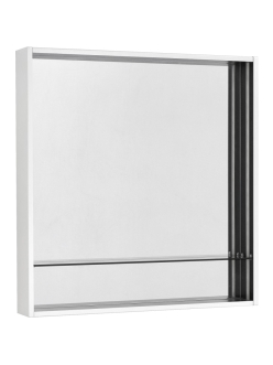 Комплект Aquaton Ривьера 80 – Зеркальный шкаф, Белый матовый / Черный