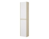 Комплект Aquaton Сканди 35 – Шкаф-колонна с зеркалом, Белый глянцевый / Дуб Верона