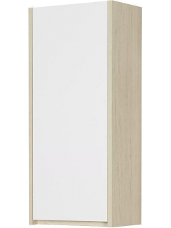 Комплект Aquaton Сканди 35 – Шкаф-колонна с зеркалом, Белый глянцевый / Дуб Верона