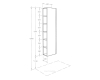 Комплект Aquaton Сканди 40 – Шкаф-колонна с зеркалом, Белый глянцевый / Дуб Рустикальный
