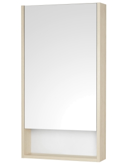 Комплект Aquaton Сканди 45 – Зеркальный шкаф, Белый глянцевый / Дуб Верона