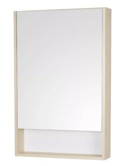 Комплект Aquaton Сканди 55 – Зеркальный шкаф, Белый глянцевый / Дуб Верона