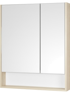 Комплект Aquaton Сканди 70 – Зеркальный шкаф, Белый глянцевый / Дуб Верона