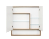 Комплект Aquaton Сканди 90 – Зеркальный шкаф, Белый глянцевый / Дуб Рустикальный