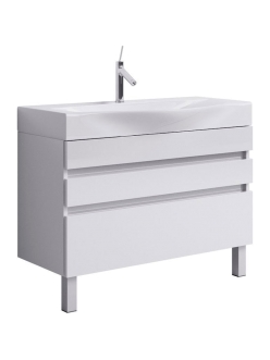 Aqwella Бергамо 100 белый – Напольный комплект мебели для ванной Ber.01.10/n/W