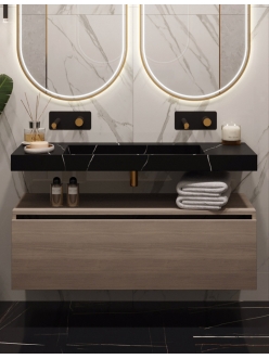 Armadi Art FLAT Nero Marquina 120 – модульная мебель для ванной в стиле минимализм