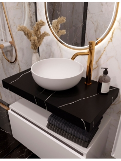 Armadi Art FLAT Nero Marquina 80 – модульная мебель для ванной в стиле минимализм