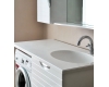 АТОЛЛ БАВАРИЯ – Мебель под стиральную машину, белый глянец, столешница - камень
