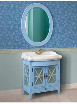 Мебель для ванной АТОЛЛ РЕТРО BLUE – голубой с серебряной патиной