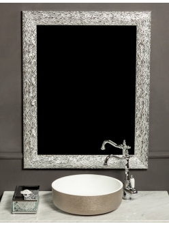 Boheme Linea 535 Зеркало в раме из массива дерева (белый/серебро)