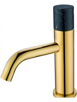 Boheme Stick 121-G-MR-B Смеситель для умывальника (Золото/черный мрамор)