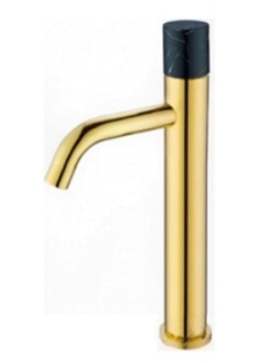 Boheme Stick 122-G-MR-B Смеситель для умывальника высокий (Золото/черный мрамор)