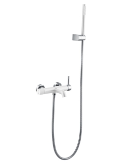 Boheme UNO 463-WCR – Смеситель для ванны с ручным душем, Белый/хром