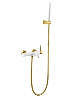Boheme UNO 463-WG – Смеситель для ванны с ручным душем, Белый/золото