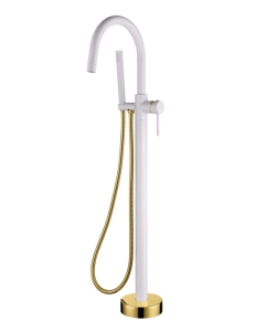 Boheme UNO 469-WG – смеситель напольный для ванны, белый/золото