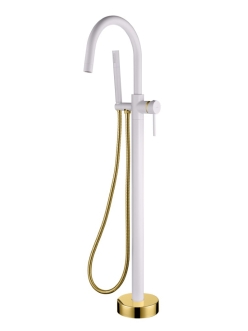 Boheme UNO 469-WG – Напольный смеситель для ванны, белый/золото