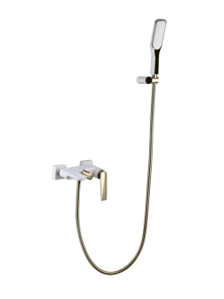 Boheme Venturo 383-W Смеситель для ванны с душевым гарнитуром (Белый/золото)