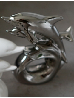 Керамическая фигурка Casablanca Design Дельфин арт. 36830 Серебристый