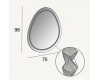 Зеркало для ванной Cezares 44777 асимметричное с подсветкой, 75х98 см