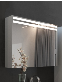De Aqua Эколь 100 – Зеркальный шкаф для ванной комнаты с подсветкой