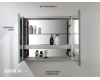 Esbano ES-2406 Зеркальный шкаф для ванной с LED подсветкой, 90х70 см