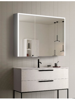 Esbano ES-5010NS Зеркальный шкаф для ванной с LED подсветкой, 100х70 см
