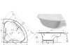 Эстет Аврора 1400х1400 ФР-00002601 Угловая ванна из литьевого мрамора