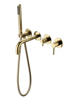 Cмеситель для ванны с ручным душем Grocenberg GB5070GO Золото
