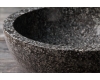 Круглая накладная раковина Natural Stone Grey 45 из натурального серого мрамора