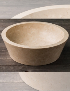 Natural Stone 45 Сream Besar Раковина-чаша круглая из кремового мрамора