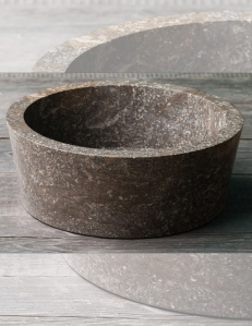 Natural Stone 40 Grey Kecil Раковина-чаша круглая из серого мрамора